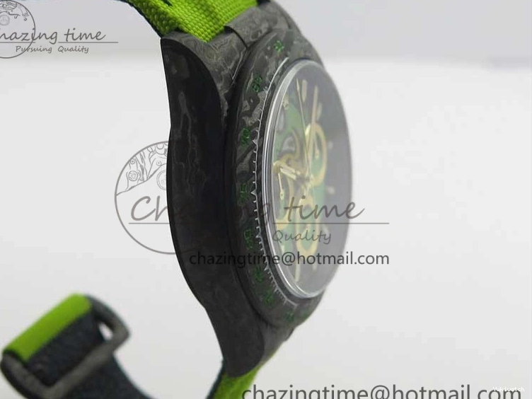 Green Dial Daytona Edition Carbon Strap WWF A7750 Best Black Nylon Green On V2 DIW 1103